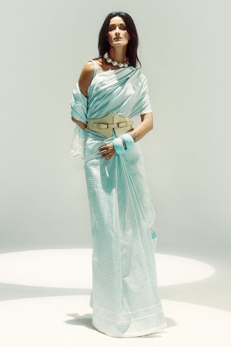 Ekaya Glen Plaid Handwoven Saree 