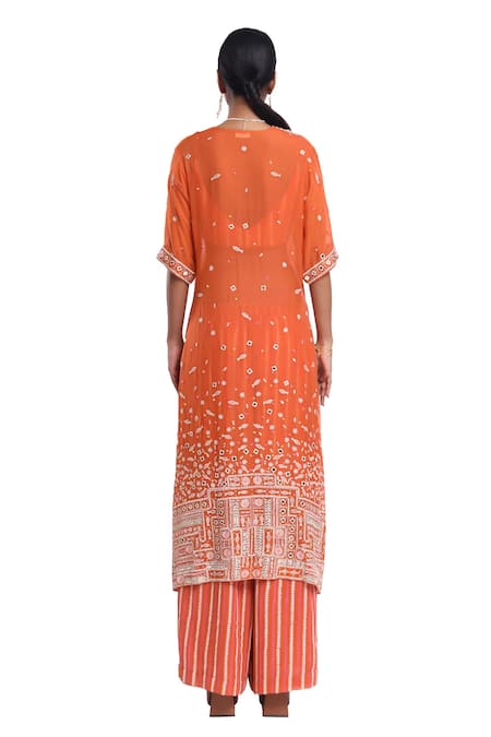 Surbhi Gupta Asymmetric Embroidered Cape Set 