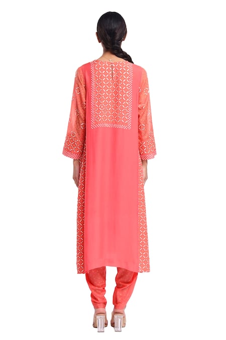Surbhi Gupta Pink A-Line Kurta & Dhoti Pant Set 