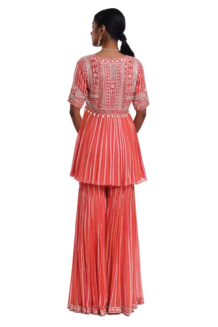 Surbhi Gupta Pink Block Printed Kurta Set 