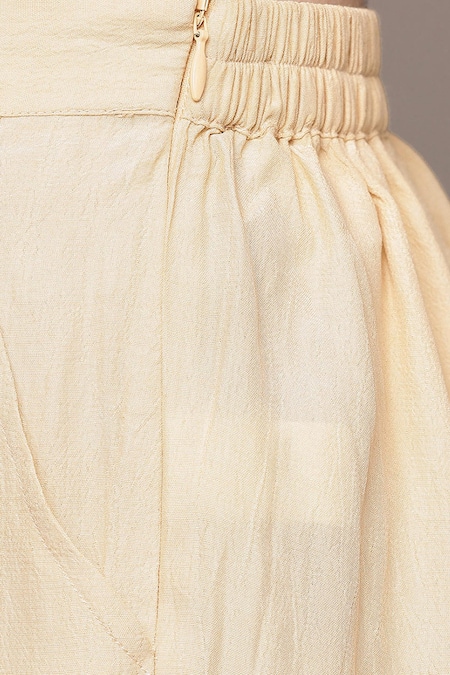 Ritu Kumar Beige Viscose Embroidery Round Neck Arith Kurta Set With Pant And Dupatta at Aza Fashions Ritu Kumar_Beige Viscose Embroidery Round Neck Arith Kurta Set With Pant And Dupatta _at_Aza_Fashions