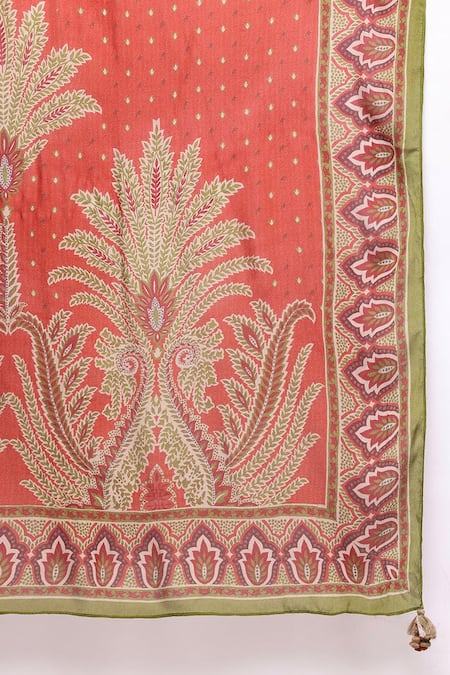 Shop Ritu Kumar Rust Cotton Sequins, Embroidery Round Neck Arith Kurta Set With Pant And Dupatta Online at Aza Fashions Shop_Ritu Kumar_Rust Cotton Sequins, Embroidery Round Neck Arith Kurta Set With Pant And Dupatta _Online_at_Aza_Fashions