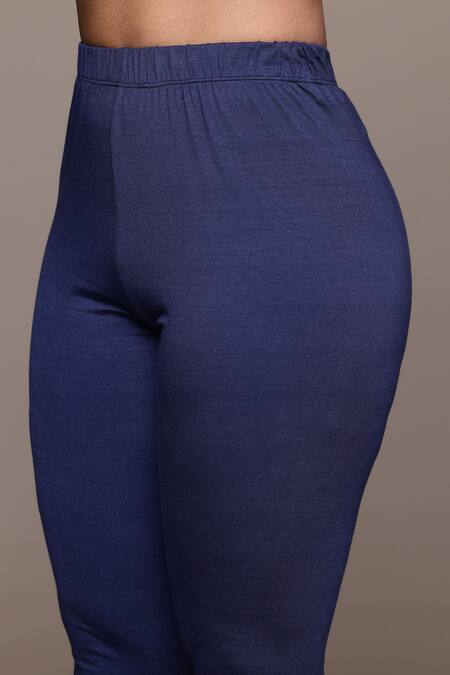 Buy_Ritu Kumar_Blue Viscose, Cotton Embroidery Round Neck Dharohar Kurta Set _Online_at_Aza_Fashions