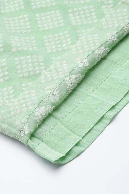 Buy_Ritu Kumar_Green Cotton Collared Essential Ananta Kurta Set _Online_at_Aza_Fashions