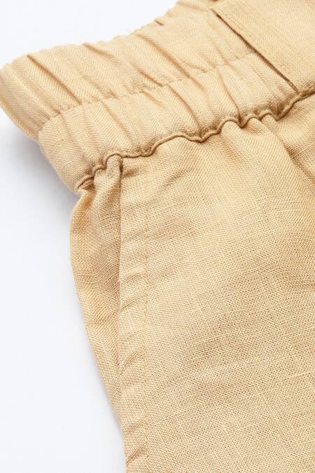 Ritu Kumar Beige Linen Essential-bottoms Pants at Aza Fashions Ritu Kumar_Beige Linen Essential-bottoms Pants _at_Aza_Fashions