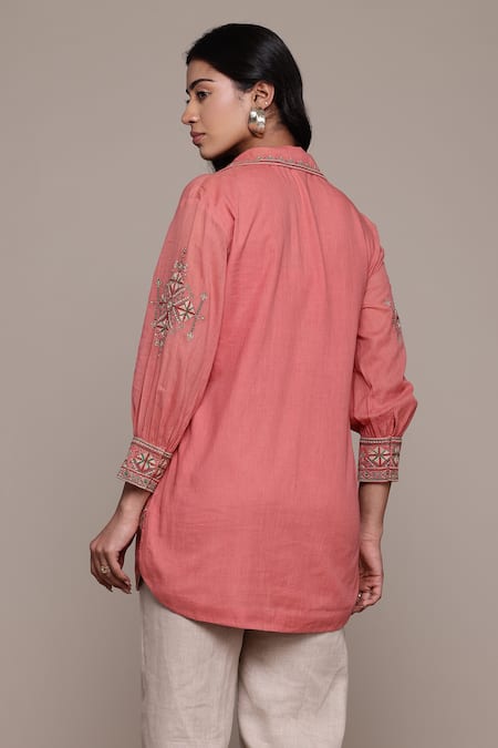 Ritu Kumar Embroidered Peach Essential-Daksha Kurti 