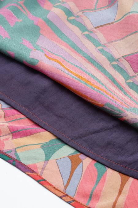 Ritu Kumar Multi Color Viscose, Crepe Round Neck Kaleido Long Dress at Aza Fashions Ritu Kumar_Multi Color Viscose, Crepe Round Neck Kaleido Long Dress _at_Aza_Fashions