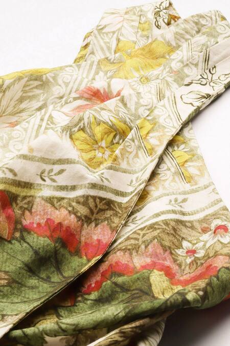 Ritu Kumar Off White Cotton Halter Neck Floral Print Pierra Midi Dress at Aza Fashions Ritu Kumar_Off White Cotton Halter Neck Floral Print Pierra Midi Dress _at_Aza_Fashions