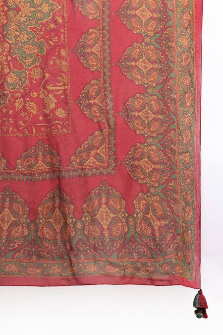 Buy Ritu Kumar Red Cotton Embroidery, Tassels Round Neck Sonmarg Printed Kurta Set Online at Aza Fashions Buy_Ritu Kumar_Red Cotton Embroidery, Tassels Round Neck Sonmarg Printed Kurta Set _Online_at_Aza_Fashions