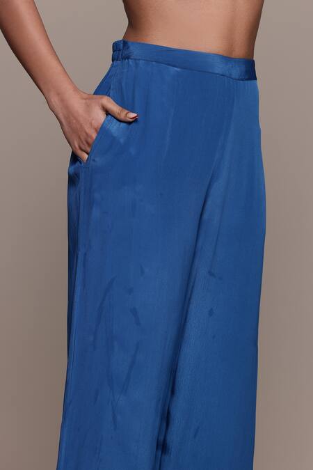 Buy Ritu Kumar Blue Cotton Embroidery V-neck Flowret K Kurta Set Online at Aza Fashions Buy_Ritu Kumar_Blue Cotton Embroidery V-neck Flowret K Kurta Set _Online_at_Aza_Fashions