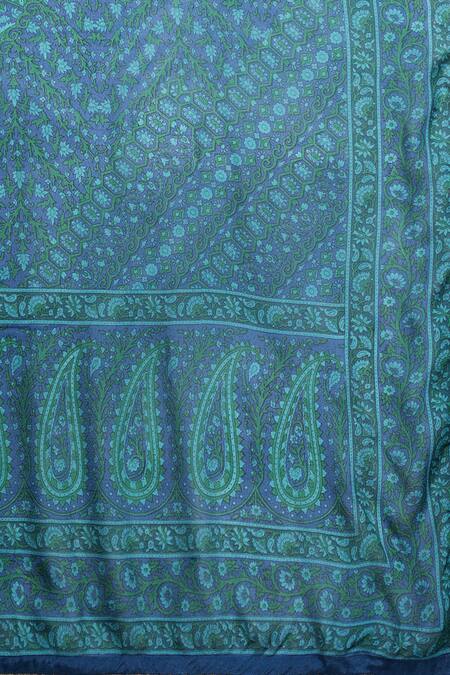 Ritu Kumar Blue Cotton Embroidery V-neck Flowret K Kurta Set at Aza Fashions Ritu Kumar_Blue Cotton Embroidery V-neck Flowret K Kurta Set _at_Aza_Fashions