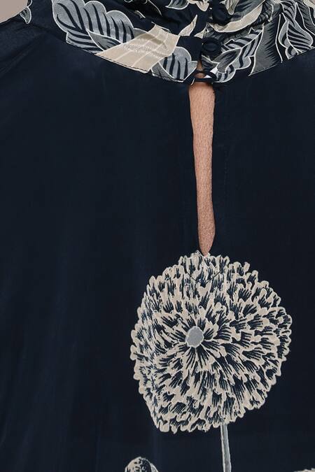 Buy Ritu Kumar Black Viscose Embroidery Round Neck Poppy Pushpanjali K Kurti Online at Aza Fashions Buy_Ritu Kumar_Black Viscose Embroidery Round Neck Poppy Pushpanjali K Kurti _Online_at_Aza_Fashions