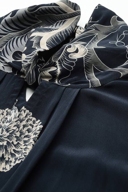 Ritu Kumar Black Viscose Embroidery Round Neck Poppy Pushpanjali K Kurti at Aza Fashions Ritu Kumar_Black Viscose Embroidery Round Neck Poppy Pushpanjali K Kurti _at_Aza_Fashions