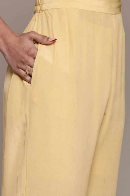 Buy Ritu Kumar Yellow Chanderi , Cotton, Embroidery V-neck Pineapple K Kurta Set Online at Aza Fashions Buy_Ritu Kumar_Yellow Chanderi , Cotton, Embroidery V-neck Pineapple K Kurta Set _Online_at_Aza_Fashions