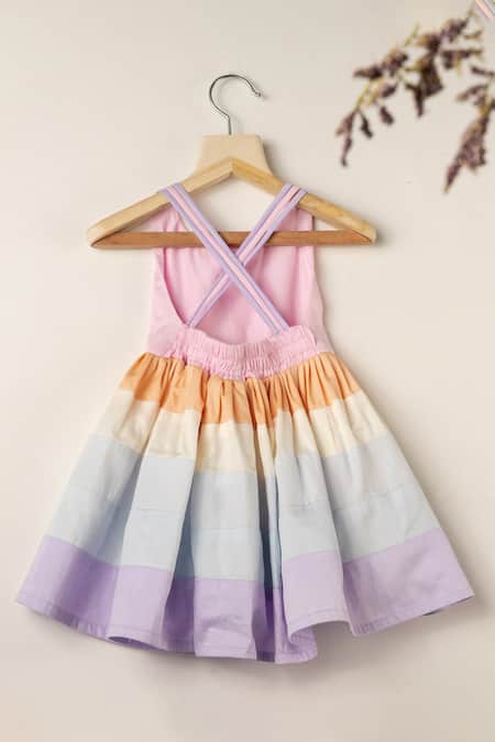 Darleen Kids Couture Rainbow Cotton Dress 