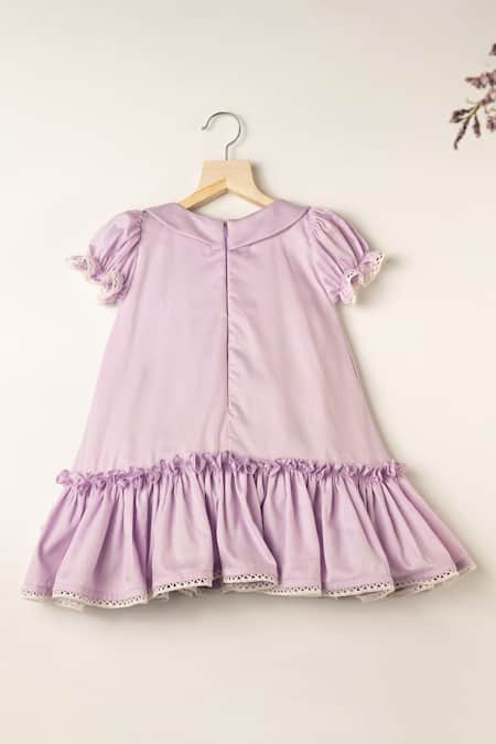 Darleen Kids Couture Purple Lace Detail Birch Dress 