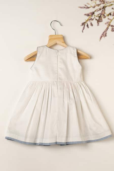 Darleen Kids Couture White Cotton Dress With Bow Detail 