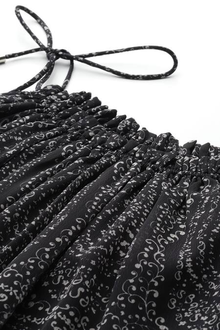 Shop Ritu Kumar, Ri.Ritu Kumar, aarke Ritu Kumar Black Polyester, Chiffon Round Neck Ashfi Kurta And Palazzo Set Shop_Ritu Kumar, Ri.Ritu Kumar, aarke Ritu Kumar_Black Polyester, Chiffon Round Neck Ashfi Kurta And Palazzo Set