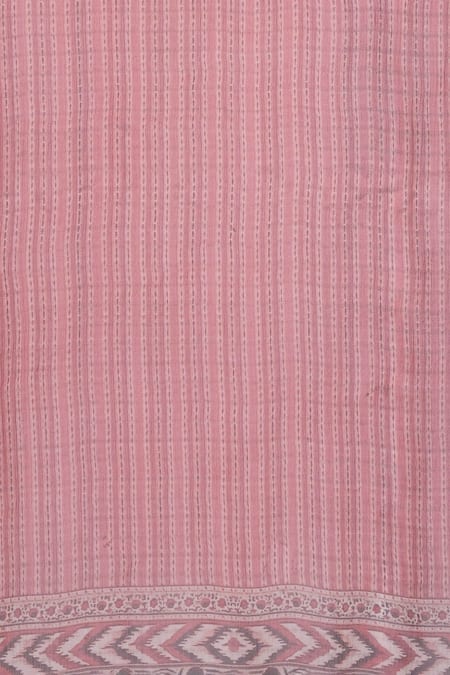 Buy_Ritu Kumar, Ri.Ritu Kumar, aarke Ritu Kumar_Rust Cotton Embroidery Keyhole Neck Printed Kurta Set