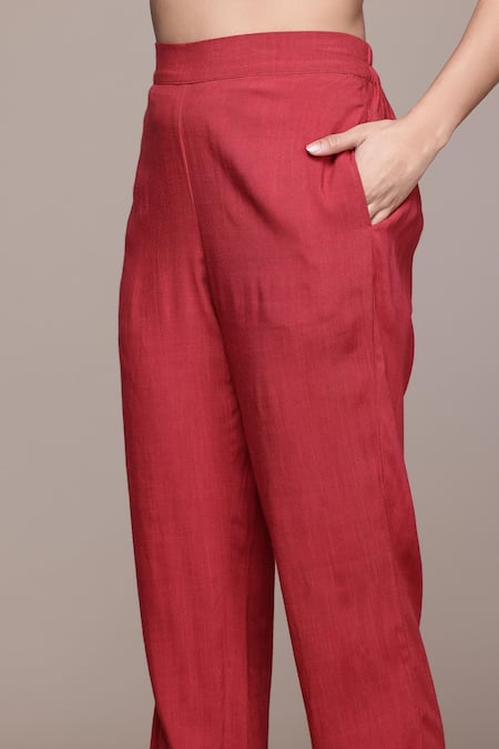 Ritu Kumar, Ri.Ritu Kumar, aarke Ritu Kumar_Off White Polyester, Viscose, Chiffon Ecru Printed Kurta Set With Pant And Dupatta_Online_at_Aza_Fashions