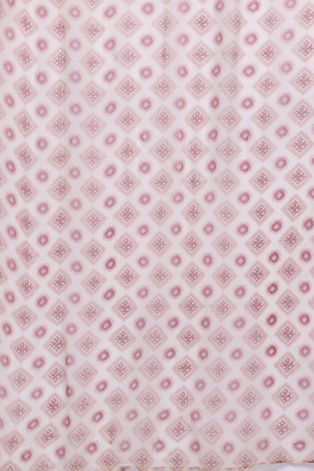 Buy_Ritu Kumar, Ri.Ritu Kumar, aarke Ritu Kumar_Off White Polyester, Viscose, Chiffon Ecru Printed Kurta Set With Pant And Dupatta_Online_at_Aza_Fashions