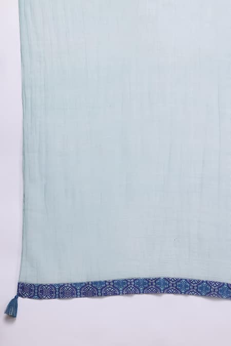 Ritu Kumar, Ri.Ritu Kumar, aarke Ritu Kumar Blue Cotton Round Neck Printed Anarkali Kurta Set Online at Aza Fashions Ritu Kumar, Ri.Ritu Kumar, aarke Ritu Kumar_Blue Cotton Round Neck Printed Anarkali Kurta Set_Online_at_Aza_Fashions