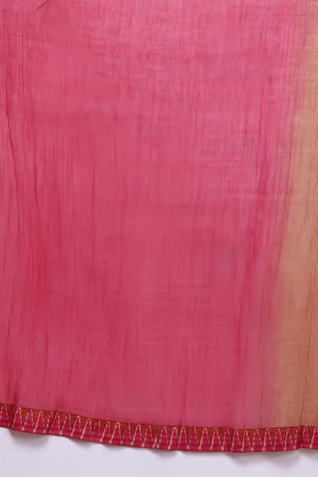 Buy_Ritu Kumar, Ri.Ritu Kumar, aarke Ritu Kumar_Pink Cotton, Viscose, Georgette Dhaarna Kurta Set With Pant And Dupatta_Online_at_Aza_Fashions