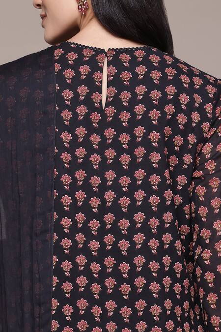 Buy Ritu Kumar, Ri.Ritu Kumar, aarke Ritu Kumar Black Cotton Embroidery Round Neck Onyx Printed Kurta Set Buy_Ritu Kumar, Ri.Ritu Kumar, aarke Ritu Kumar_Black Cotton Embroidery Round Neck Onyx Printed Kurta Set