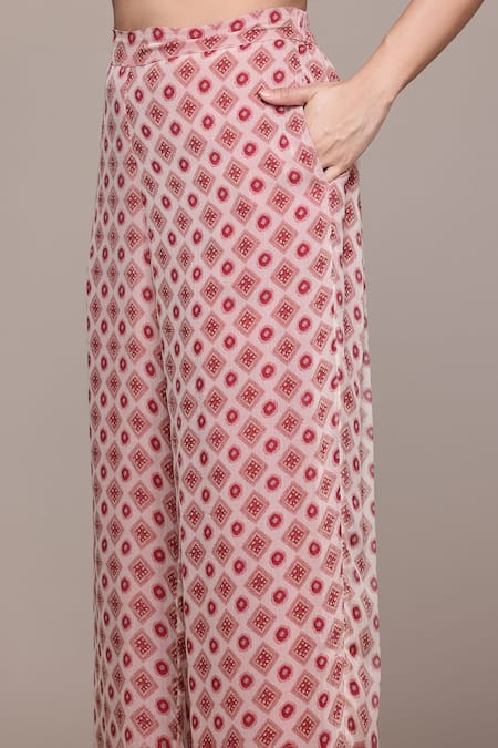 Buy_Ritu Kumar, Ri.Ritu Kumar, aarke Ritu Kumar_Off White Cotton Embroidery Round Neck Khanak Printed Kurta Set