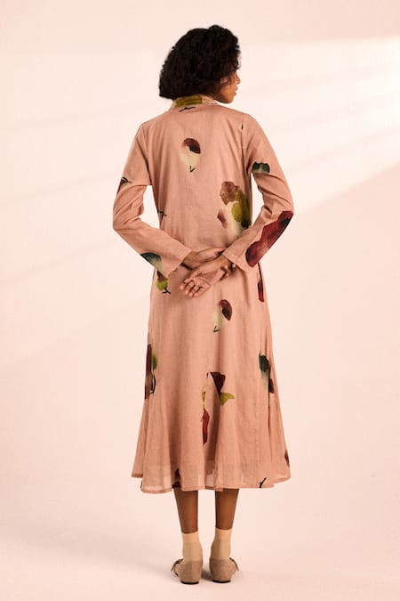 Kharakapas Abstract Watercolor Midi Dress 