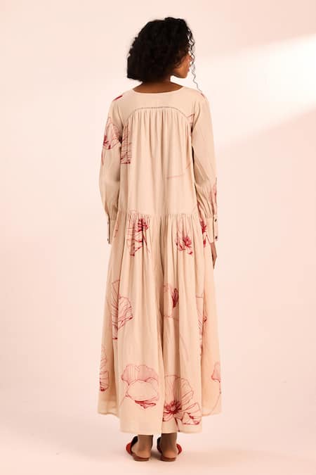 Kharakapas Floral Print Maxi Dress 