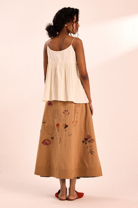Kharakapas Floral Mocha Skirt 