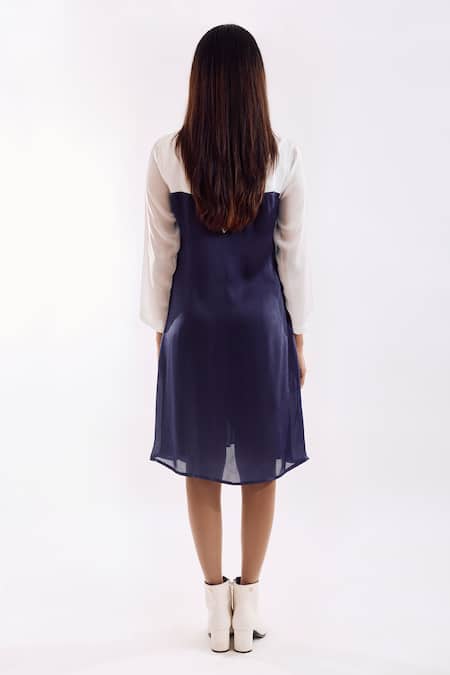 Notsosure Color Block Half Tie Dress 