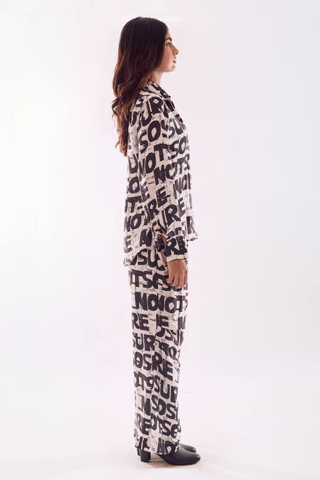 Buy Notsosure Black Cotton, Silk Bold Digital Print Pant Set Online at Aza Fashions Buy_Notsosure_Black Cotton, Silk Bold Digital Print Pant Set _Online_at_Aza_Fashions