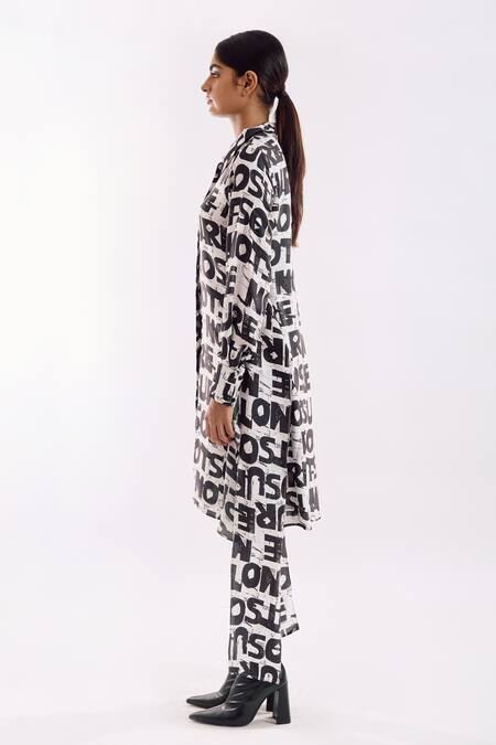 Notsosure Black Cotton Collared Bold Digital Print Tie Dress Online at Aza Fashions Notsosure_Black Cotton Collared Bold Digital Print Tie Dress _Online_at_Aza_Fashions