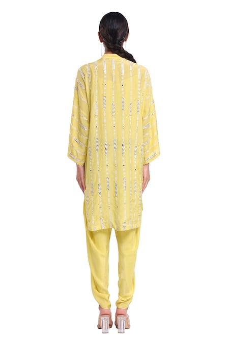 Surbhi Gupta Lime Green Stripe Co-Ord Set 