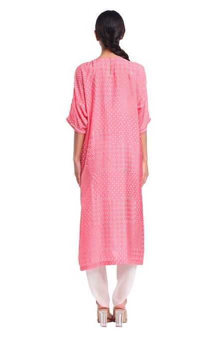 Surbhi Gupta Pink Block Printed Kurta Set 