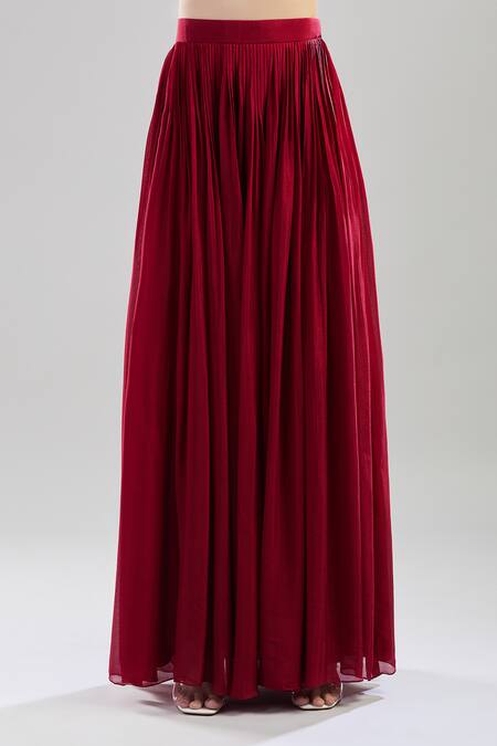 Shop Smriti By Anju Agarwal Maroon Chiffon Sequins, Cut Work Open Floral Embroidered Asymmetric Jacket Set Online at Aza Fashions Shop_Smriti By Anju Agarwal_Maroon Chiffon Sequins, Cut Work Open Floral Embroidered Asymmetric Jacket Set_Online_at_Aza_Fashions