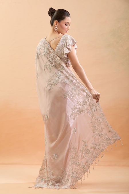 Azeera Floral Embroidered Saree Set