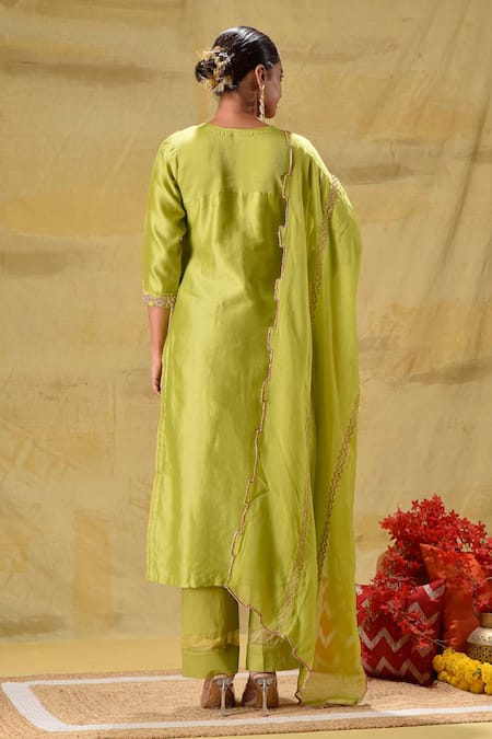 Gulabik Jaipur Handwoven Chanderi Kurta Set 