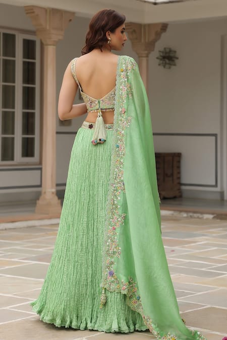 Label Niti Bothra Embroidered Fusion Lehenga Set 
