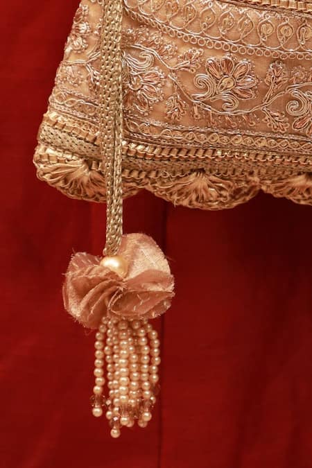 Amyra Gold Gota Patti Sanaa Potli With Embroidery Online at Aza Fashions Amyra_Gold Gota Patti Sanaa Potli With Embroidery_Online_at_Aza_Fashions