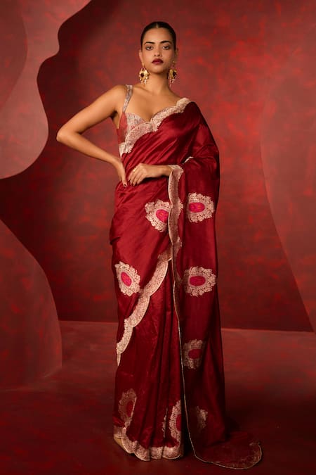 Ekaya Banaras Baroque Inspired Handwoven Silk Saree 