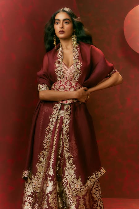 Ekaya Banaras Kadhwa Banarasi Lehenga Set 