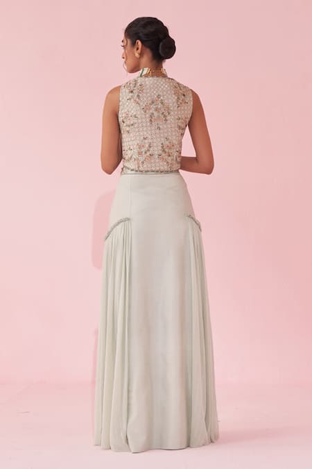 Studio Bagechaa Gurnoor Embroidered Vest & Lehenga Set 