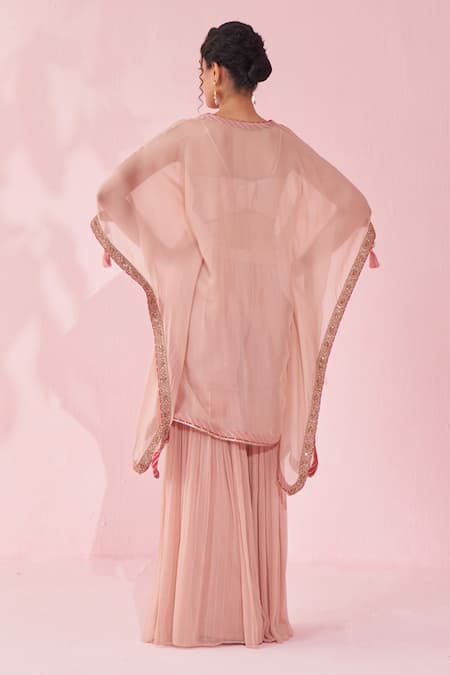 Studio Bagechaa Gulbagh Blush Pink Kaftan Set 