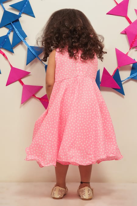 Tiny Colour Floral Printed Pink Dress 