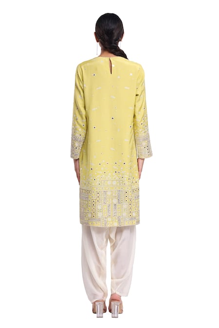 Surbhi Gupta Lime Green Heavy Kurta Set 