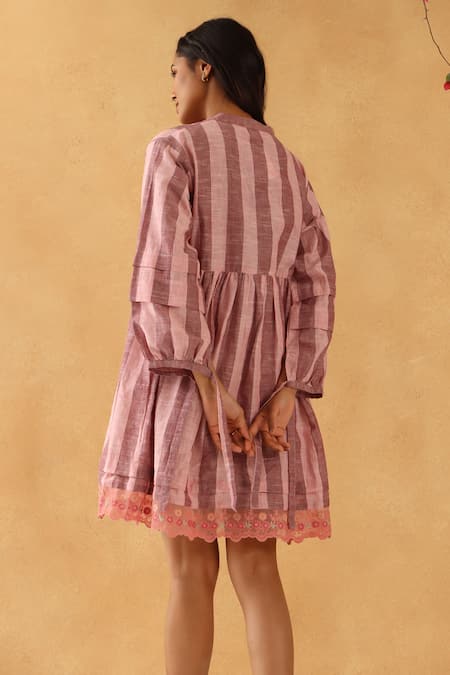 Banera Flora Dress with Embroidered Organza Lace 