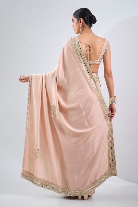 Neha Khullar Hand Embroidered Dupion Silk Saree Set 
